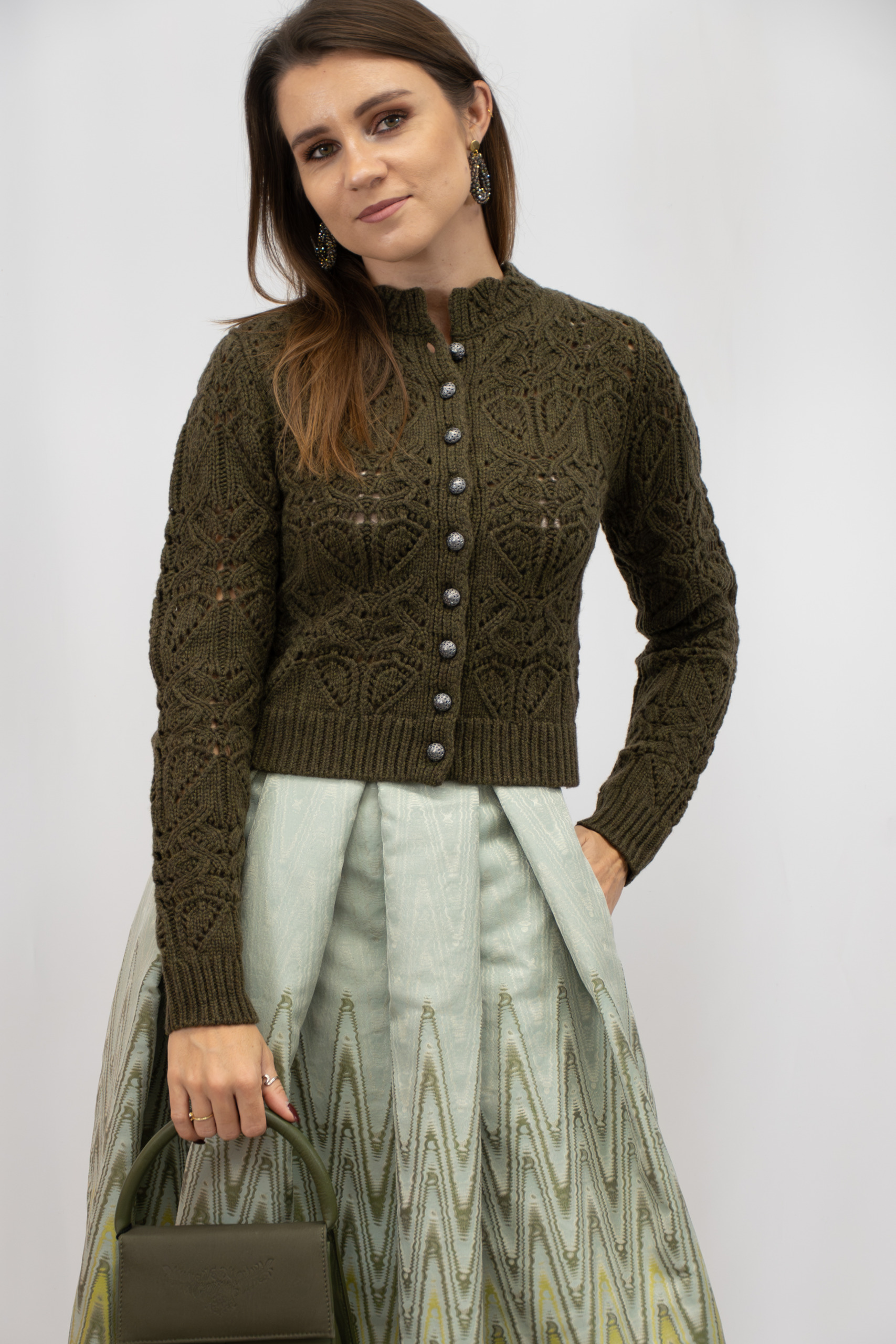 Strickjacke Aria oliv