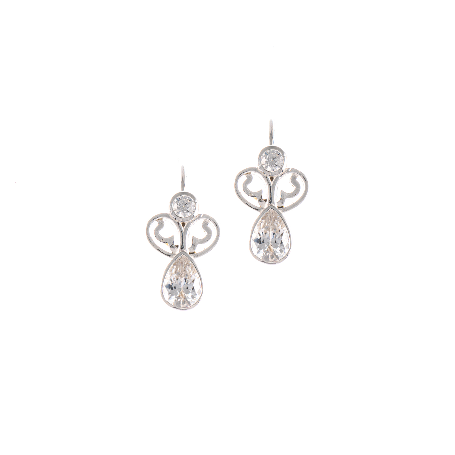 Ohrringe Bouton 925 Silber Zirkonia
