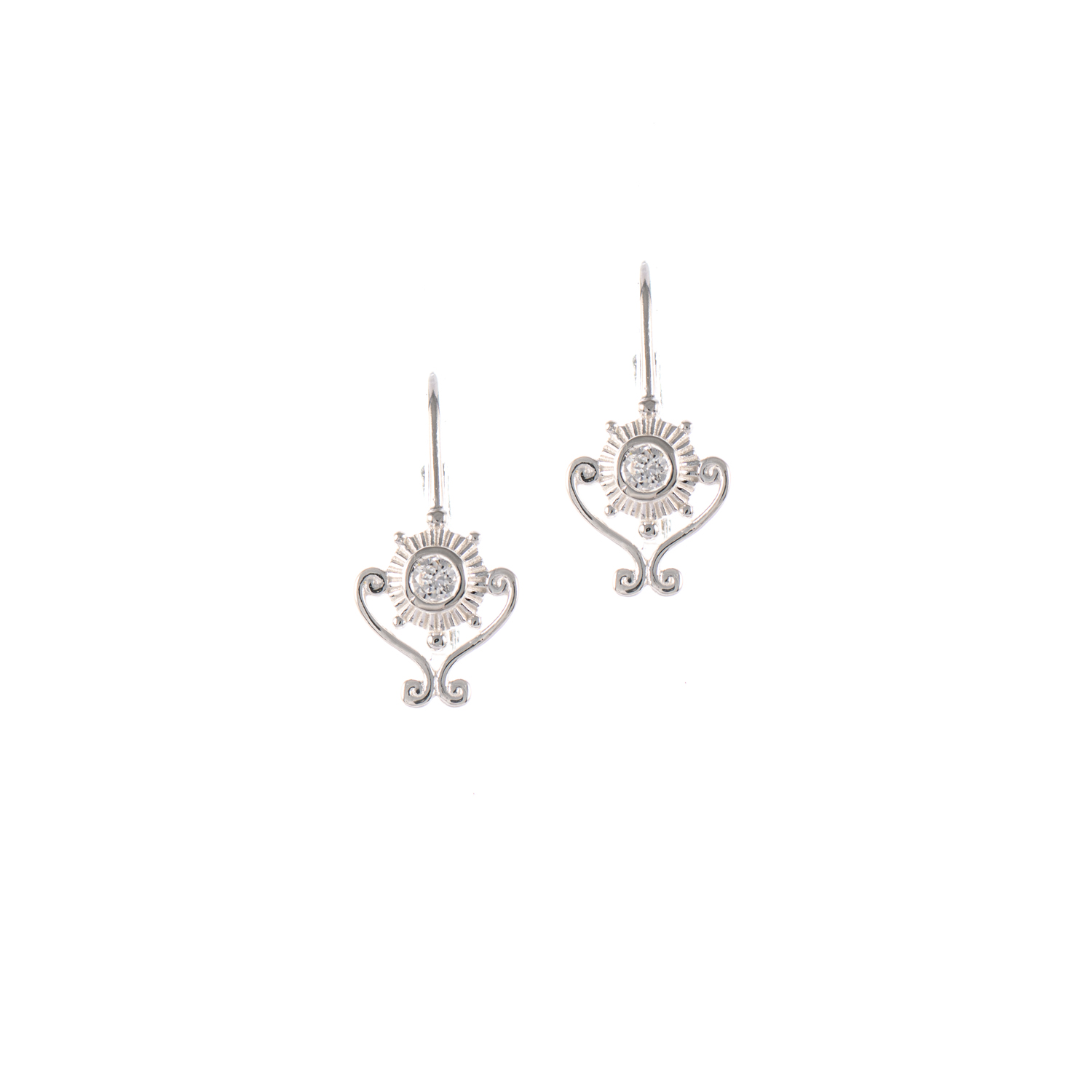 Ohrringe Bouton 925 Silber Zirkonia