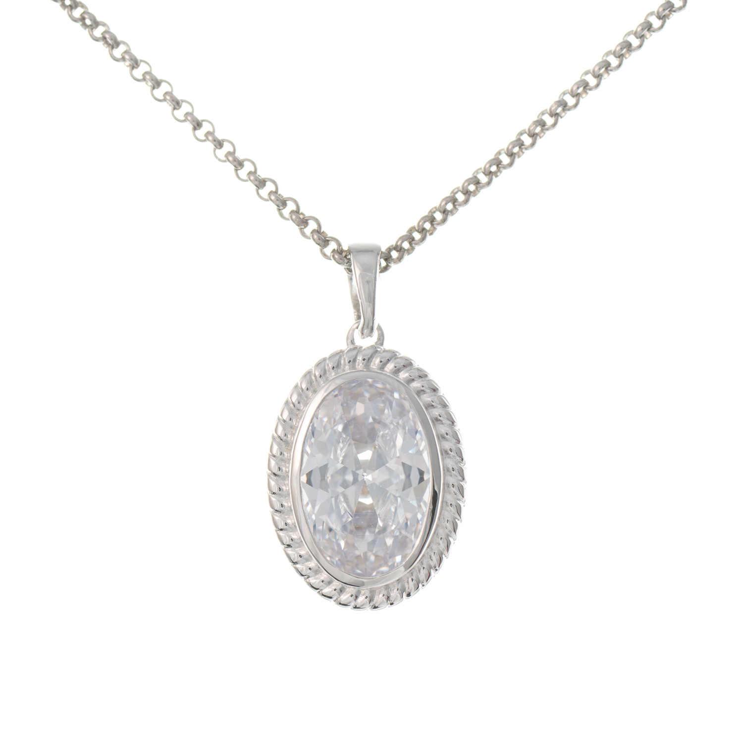 Anhänger mit Kette 925 Silber Zirkonia