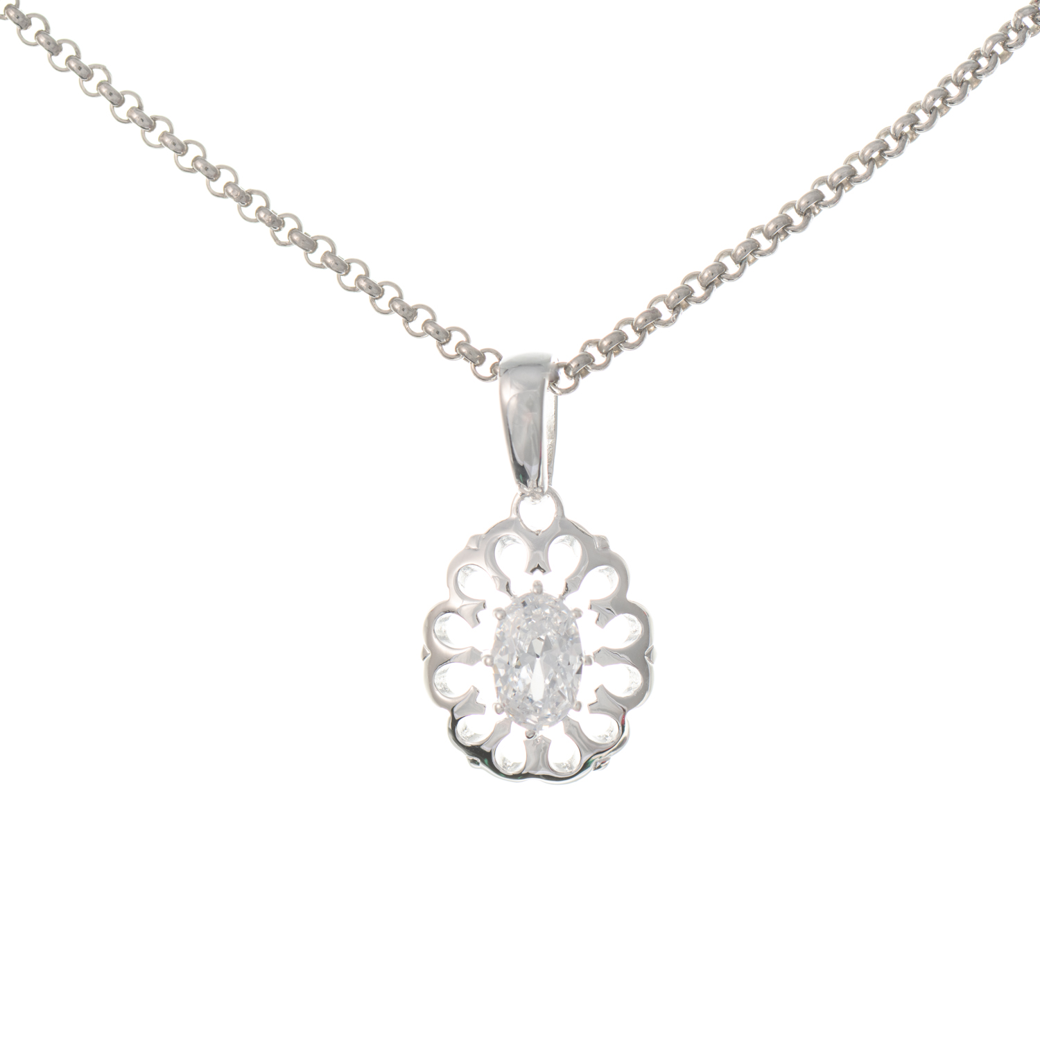 Anhänger mit Kette 925 Silber Zirkonia