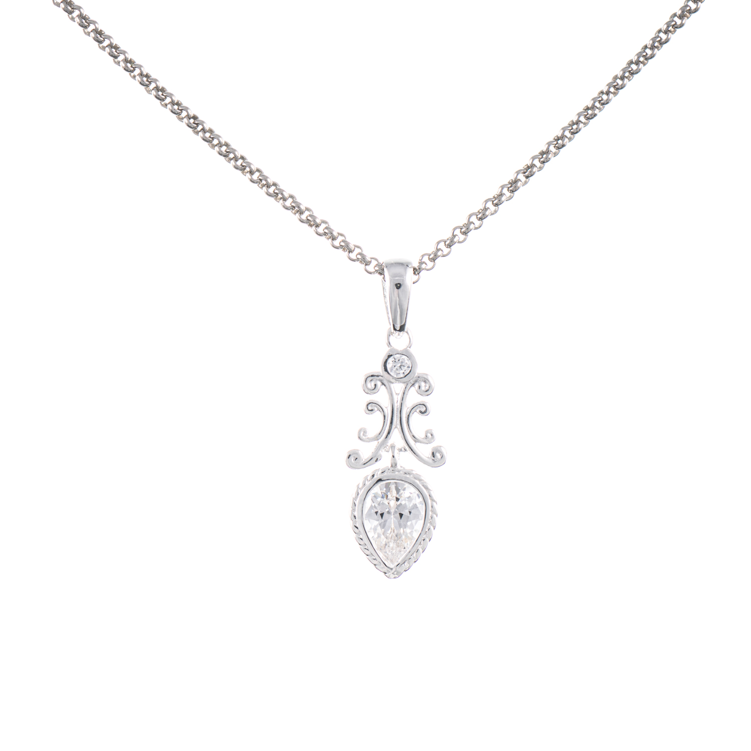Anhänger mit Kette 925 Silber Zirkonia