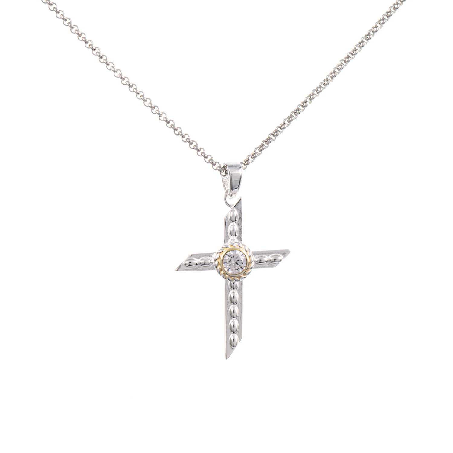 Anhänger Kreuz mit Kette 925 Silber Zirkonia