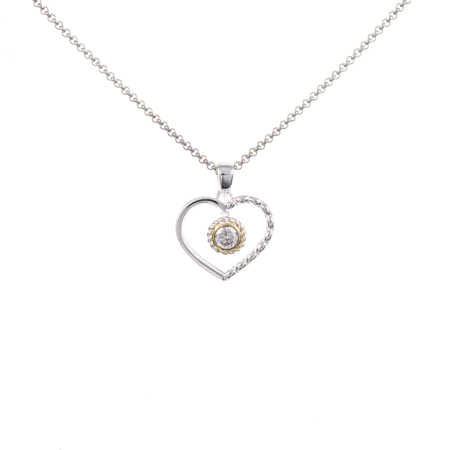 Anhänger Herz mit Kette 925 Silber Zirkonia