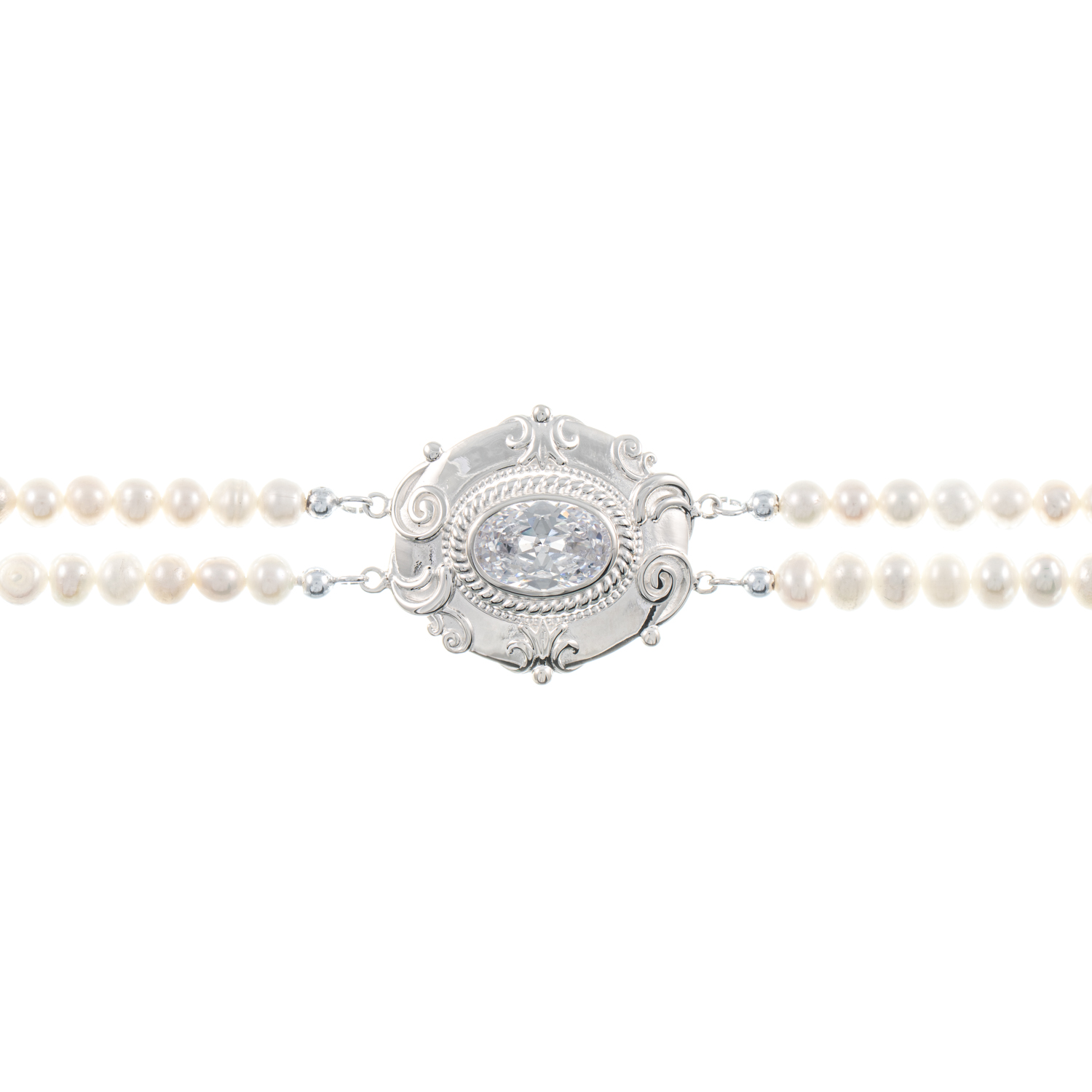 Collier Choker 925 Silber Zirkonia weiss