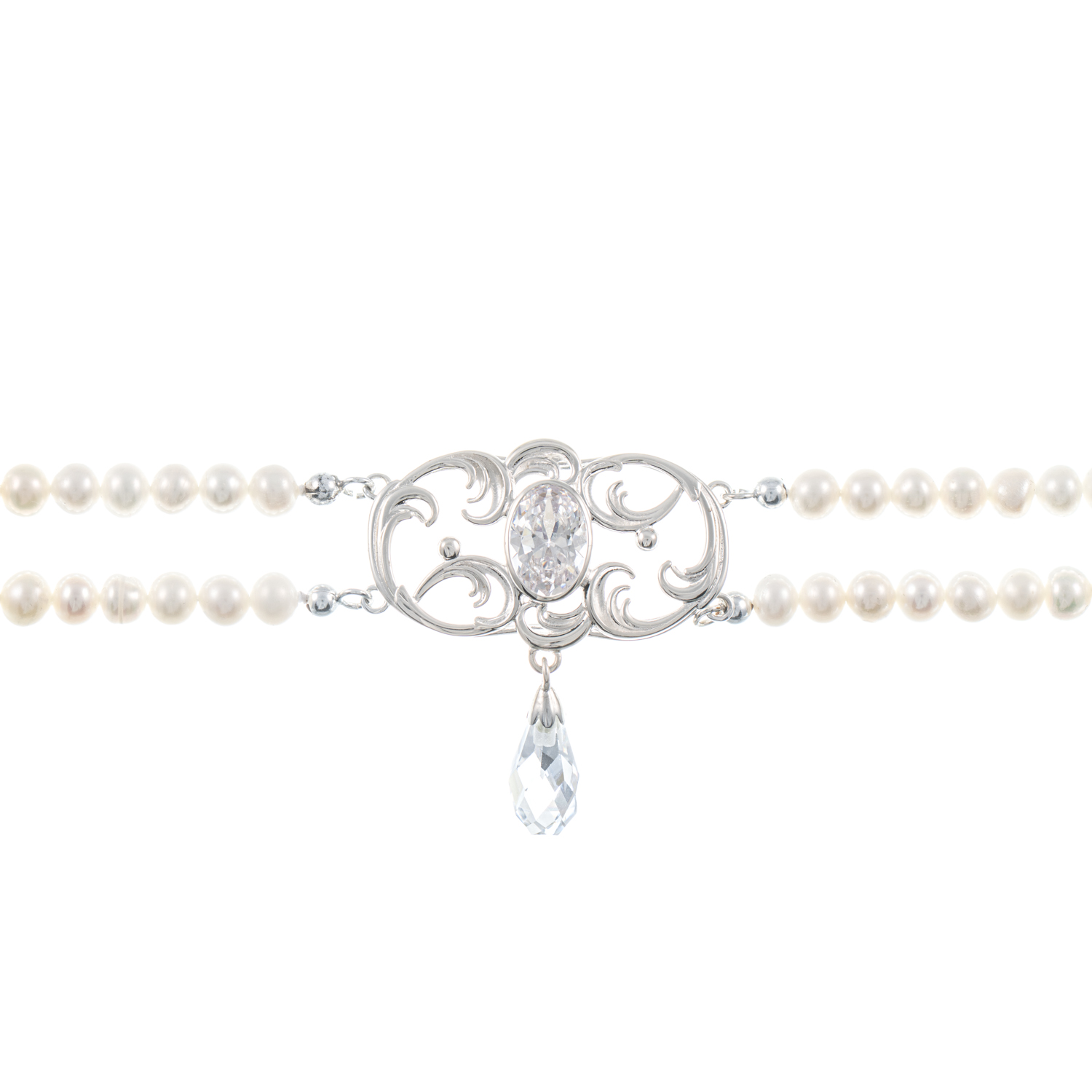Collier Choker 925 Silber Zirkonia weiss