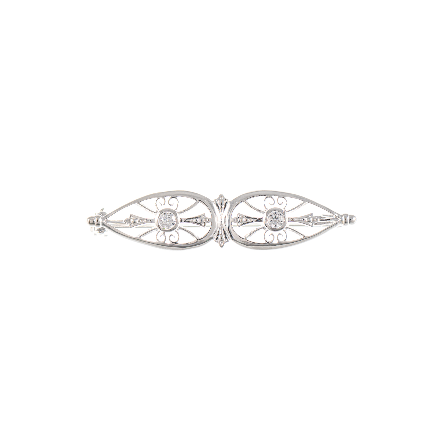 Brosche 925 Silber Zirkonia